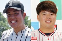 ヤクルトの主砲・村上宗隆(右)の弟・慶太が夏の甲子園に登場(時事通信フォト)