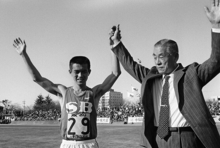 福岡国際マラソンでは早大、エスビー時代を通じて優勝4度（写真は1983年／時事通信フォト）