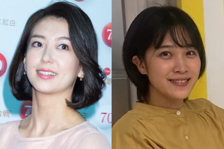 和久田麻由子アナ（左）の15人目の候補は岡山放送局の松本真季アナ（右写真はNHK岡山の公式ツイッターより）