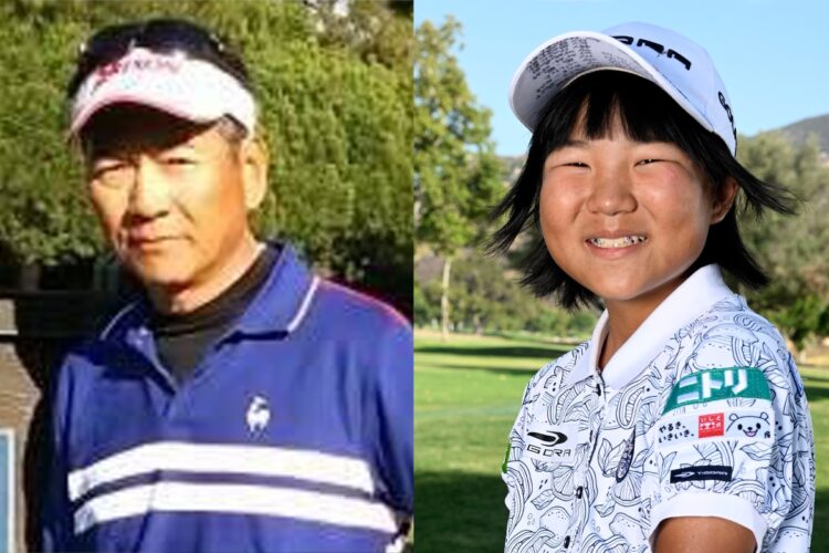 横峯さくらの父・良郎氏（左）と天才ゴルフ少女・須藤弥勒（右写真／AFLO）