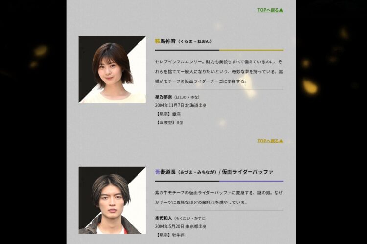 『仮面ライダーギーツ』の出演者たち(公式HPより)