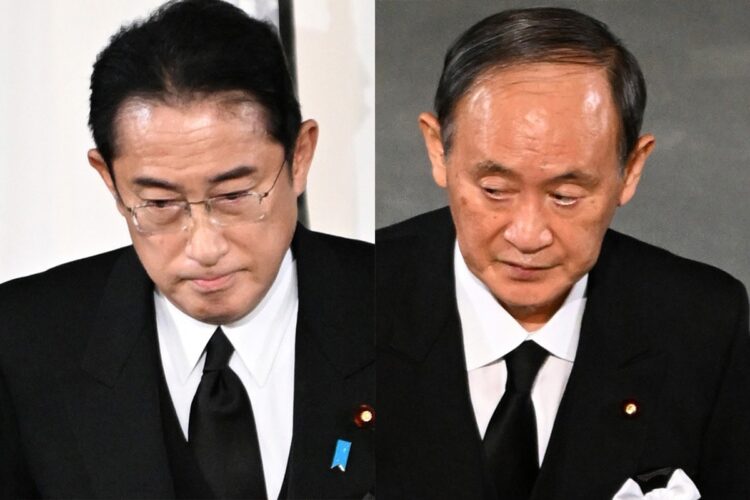 弔辞が比較された岸田首相と菅氏（写真／JMPA）