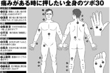 体に痛みがある時に押したいツボ30　頭、胃、背中など様々な部位への効果期待