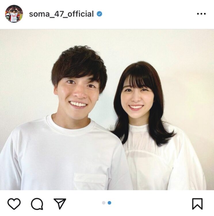 相馬勇紀選手と森山るりさん（本人のインスタグラムより）