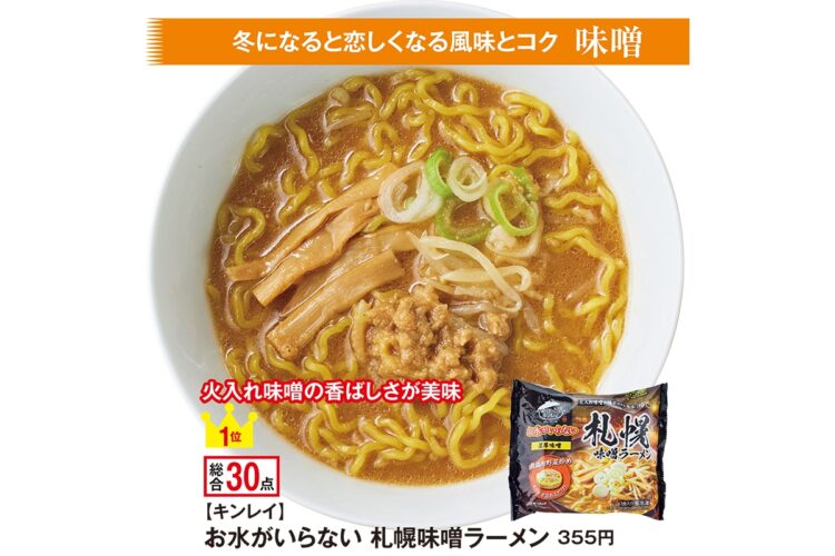 1位に選ばれた『お水がいらない 札幌味噌ラーメン』