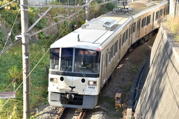 こどもの国線では2020年からラッピング電車を運行。写真の車両は、東急電鉄・こどもの国協会・雪印こどもの国牧場の三者による共同企画による「ひつじでんしゃ」（撮影：小川裕夫）