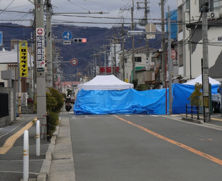 事件から3日経っているが（著者撮影）