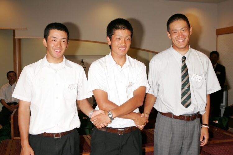高校の全日本選抜に選ばれた斎藤佑樹と田中将大（2006年8月）