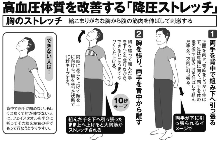 高血圧体質を改善する「降圧ストレッチ」【胸のストレッチ】