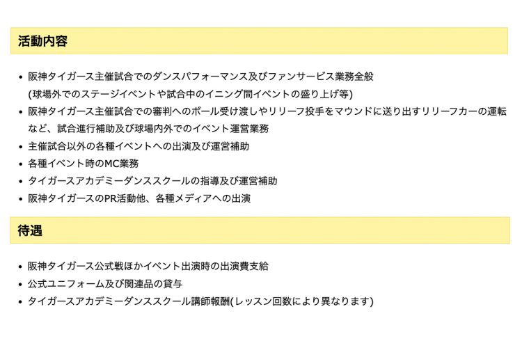 「タイガースガールズ」のメンバーは狭き門をくぐりぬけて選抜される（HPより）