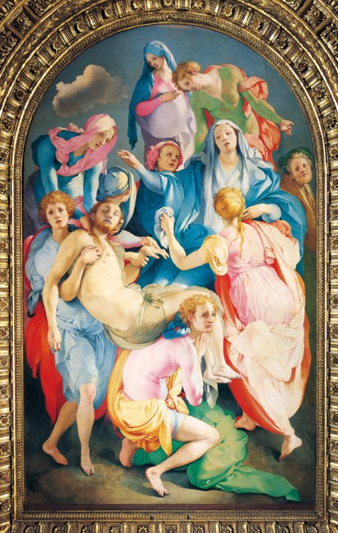 ボントルモ　十字架降下　1525～1528年　油彩　板　315×192cm　サンタ・フェリチタ聖堂　フィレンツェ