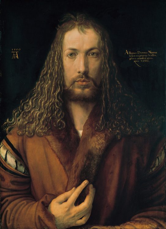 デューラーが描いた自画像　1500年　油彩　板　67.1×48.9cm アルテ・ピナコテーク　ミュンヘン