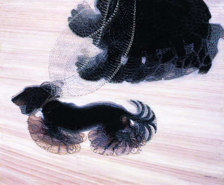 バッラ『鎖につながれた犬のダイナミズム』 1912年　油彩　カンヴァス　89.9×109.9cm オルブライト・ノックス美術館バッファロー
