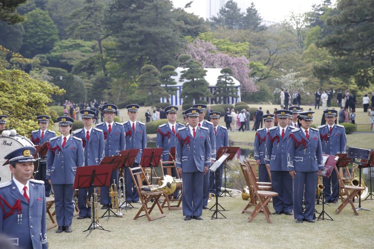 皇居警察の楽団による「君が代」などの演奏も行われる（写真／JMPA）