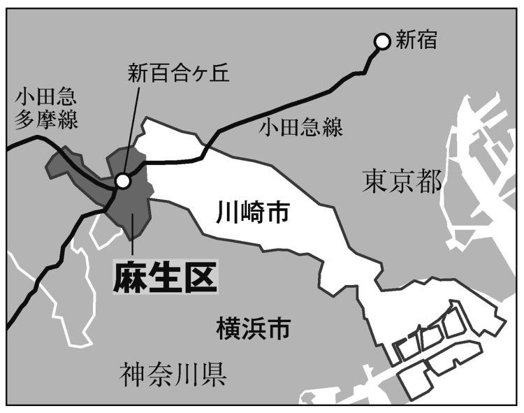 「川崎市麻生区」の場所