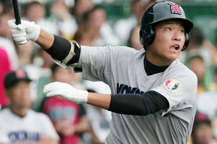 2008年の甲子園で福島の強豪・聖光学院相手に満塁本塁打を放った筒香（時事通信フォト）