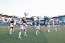 試合を盛り上げる球団マスコットガールたち
