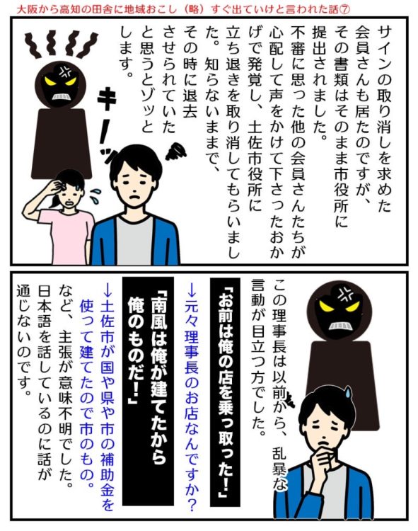 ⑦。以前から理事長は「お前は俺の店を乗っ取った」「南風は俺のモノだ」と主張していたという