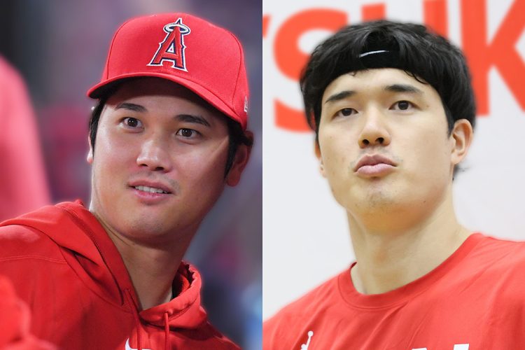 大谷翔平（左）と渡邊雄太（右）