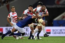 アツい試合を繰り広げるラグビーW杯日本代表(写真/AFP=時事)