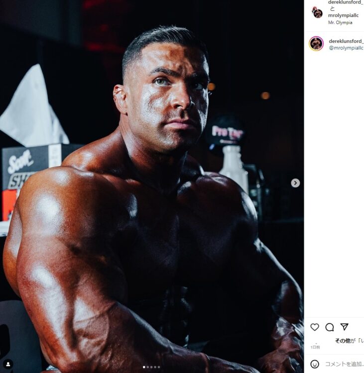 仕上がった大会当日の体（画像はMr. Olympia LLCのインスタより）