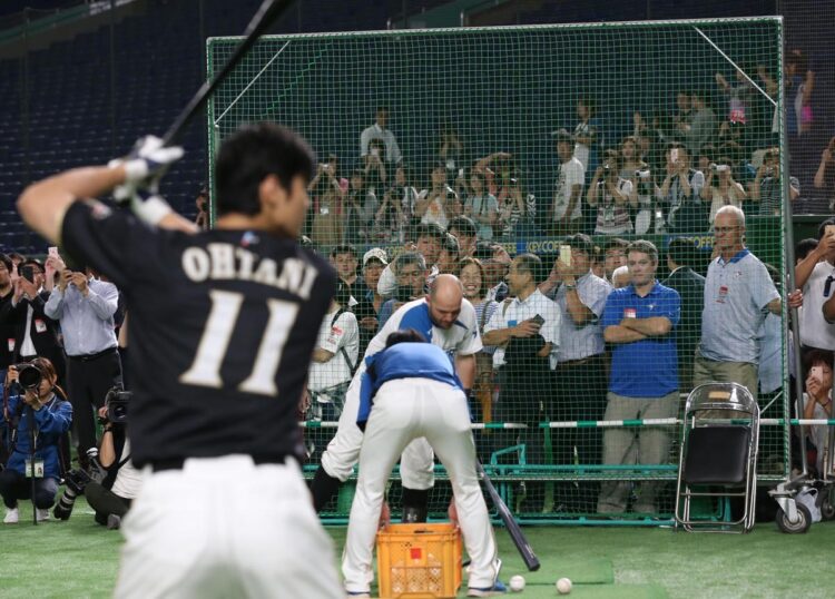 日本ハム時代の2017年、多くのメジャースカウトが来日した