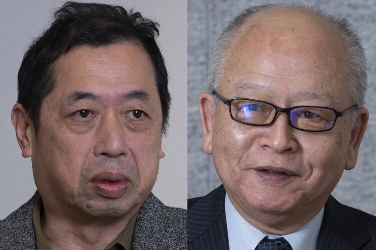 皇室を長年研究してきた明治学院大学名誉教授・原武史氏（左）と皇室解説者・山下晋司氏