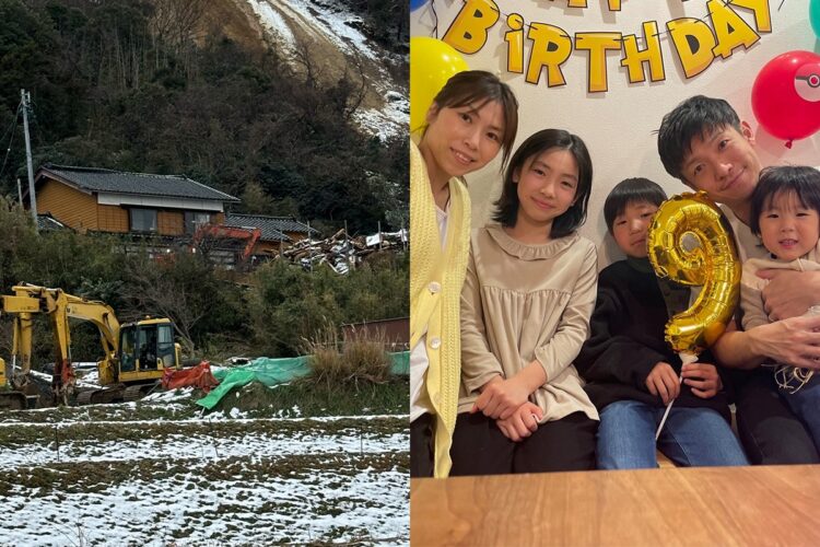 大間圭介さんとその家族。長男・泰介くんの9歳の誕生日に撮影された
