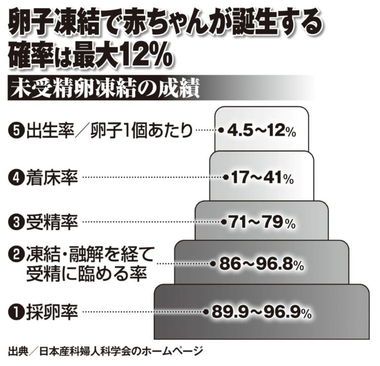 卵子凍結で赤ちゃんが誕生する確率は