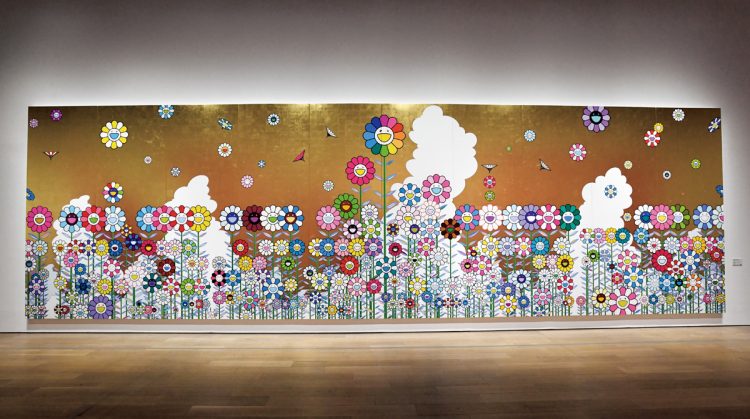 《金色の空の夏のお花畑》（2023-2024）（C）2023-2024 Takashi Murakami/Kaikai Kiki Co., Ltd. All Rights Reserved.