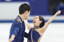 三浦璃来＆木原龍一の“りくりゅう”ペア（2023年3月世界選手権。写真／共同通信社）