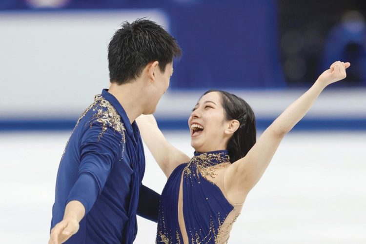 三浦璃来＆木原龍一の“りくりゅう”ペア（2023年3月世界選手権。写真／共同通信社）