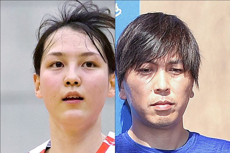 大谷の妻・真美子さん（写真：西村尚己/アフロスポーツ）と水原一平容疑者（時事通信）