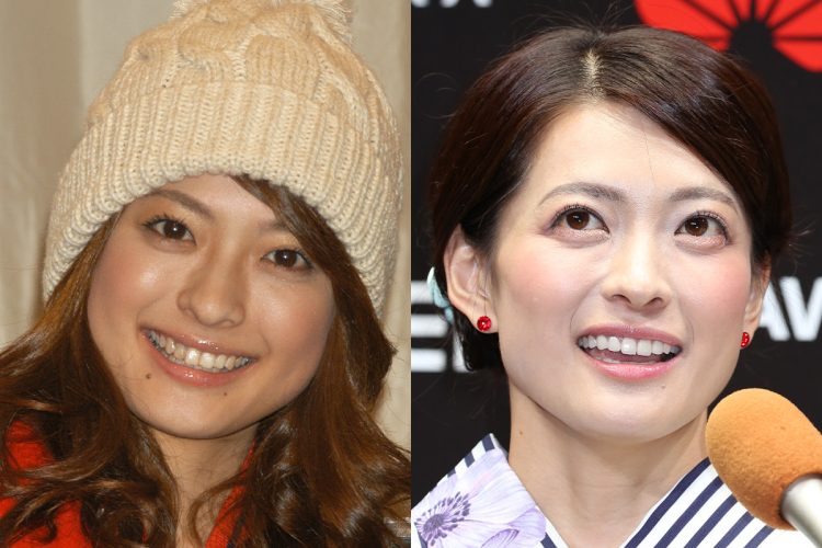 ホクロ除去前の乙葉（左）と除去後の乙葉（右）（時事通信フォト）