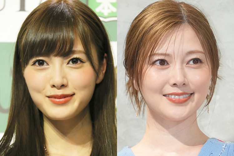 ホクロ除去前の白石（左）と除去後の白石（右）（時事通信フォト）