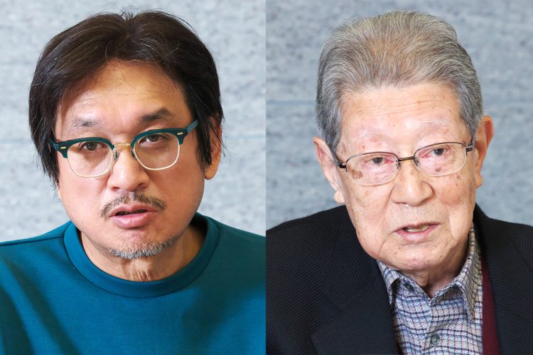 元NHKアナの相撲ジャーナリスト・杉山邦博氏(右)と漫画家・やくみつる氏