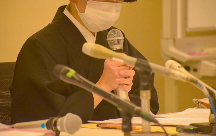 4月4日に会見を開いた尼僧の叡敦（えいちょう）氏