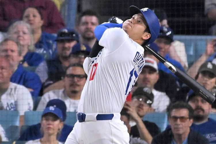 過去の大谷翔平のバッティングデータを分析（時事通信フォト）