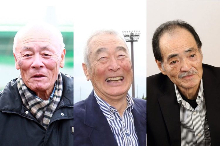 通算勝利数の歴代トップ3（左から小山さん、金田さん、米田さん）