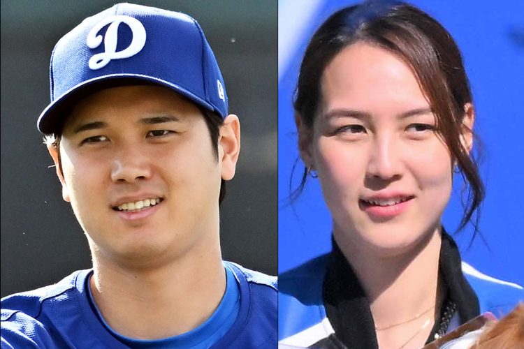 第一子を出産した真美子さんと大谷