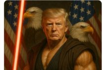 生成AIでつくられた勇者になりきったトランプ大統領（ホワイトハウス公式Xより）