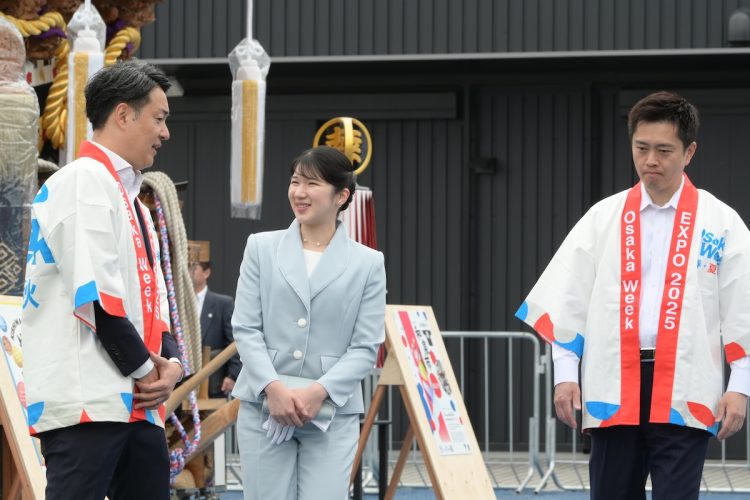 EXPOアリーナには各地のだんじりが展示されていた(2025年5月9日、撮影/JMPA)