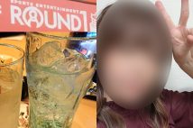 ラウンドワンスタジアム千日前店で迷惑行為が発覚した(公式SNS、グラスの写真はイメージです/Xより)