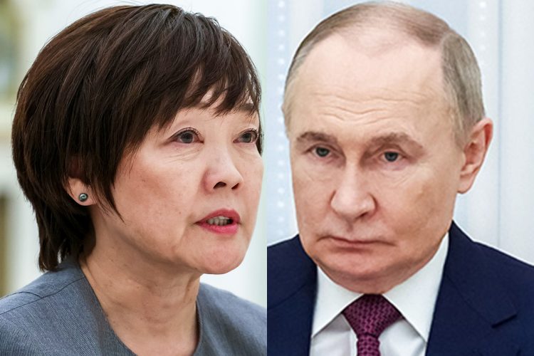 ロシアのプーチン大統領と面会した安倍昭恵夫人（時事通信／EPA＝時事）