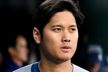 インタビュー中にアクシデントが発生した大谷翔平(写真/Getty Images)