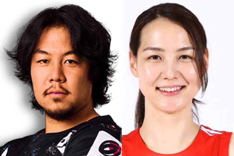 田中真一さんと真美子さん（左／リコーブラックラムズ東京の公式サイトより、右／レッドウェーブ公式サイトより）