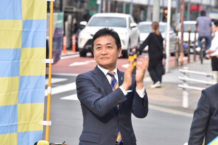 都議選の告示日に東京・品川区大井町駅前に応援演説で現れた玉木雄一郎代表（2025年6月撮影：小川裕夫）
