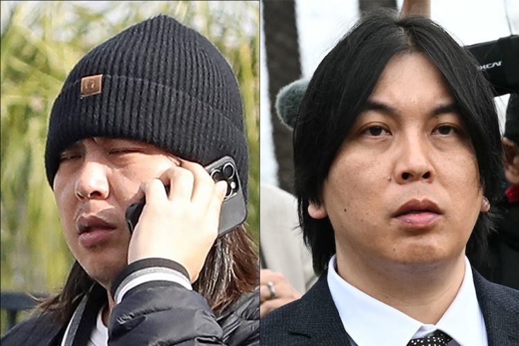 左：激太り後の水原被告、右：2月6日、懲役刑を言い渡された時の水原被告（左：AFLO、右：時事通信）