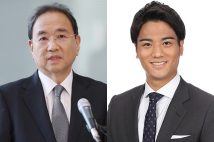 苦境に立たされているフジの清水賢治社長(左/時事通信フォト)、書類送検された山本賢太アナ(右=フジホームページより)