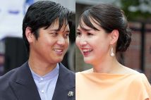 レッドカーペット大谷夫妻 米大リーグ・大谷 米大リーグのオールスター戦で、試合前恒例行事のレッドカーペットショーに参加したドジャース・大谷翔平と妻真美子さん=15日、アトランタ(共同)